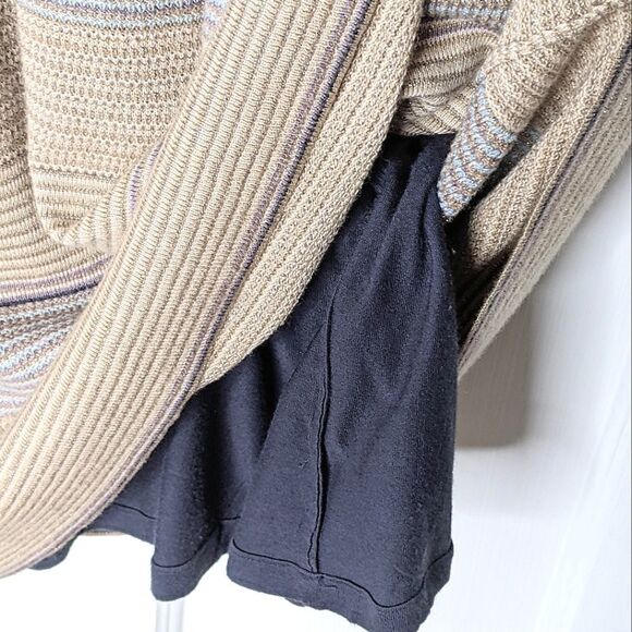 Anthropologie Stretch Wool V Neck Umpire Waist Wide Strap Metallic Dress Size L - Picture 8 of 10